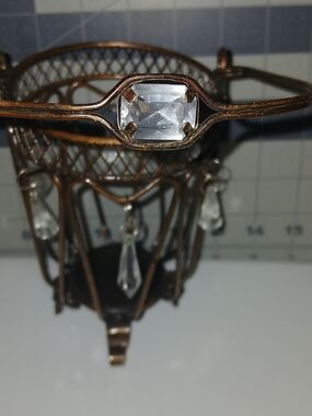 Vintage Style Metal Candle Holder - Bronze Finish